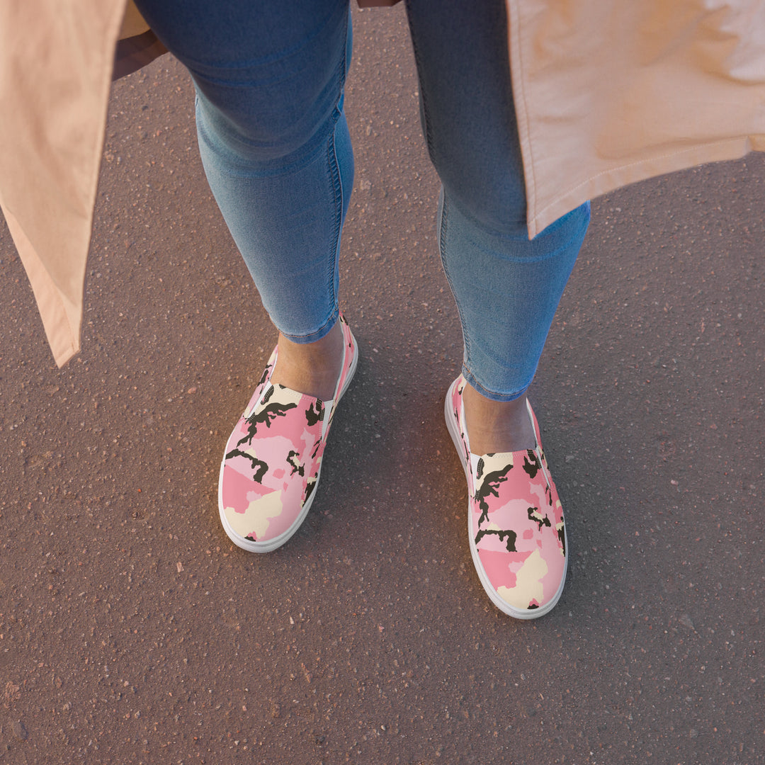 Zapatillas de lona sin cordones para mujer